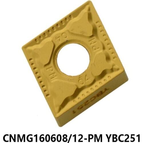 100% Original CNMG160608-PM CNMG160612-PM YBC251 Carbide Inserts CNMG 160608 160612 Turning Tools CNC Cutting for Steel