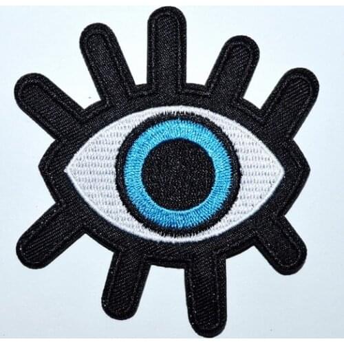Eye eyeball tattoo wicca occult goth punk retro applique iron on patch (Size is about 8 * 8.5 cm)