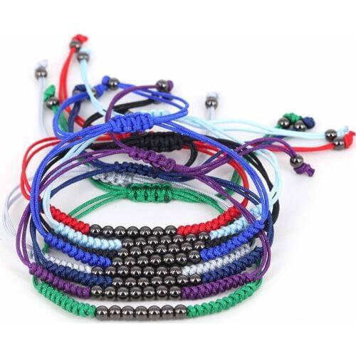 2017 Colorful Design Wholesale Top Quality Braided Anil Arjandas Men Bracelets Black Round Bead Handmade Macrame Bracelet Gift