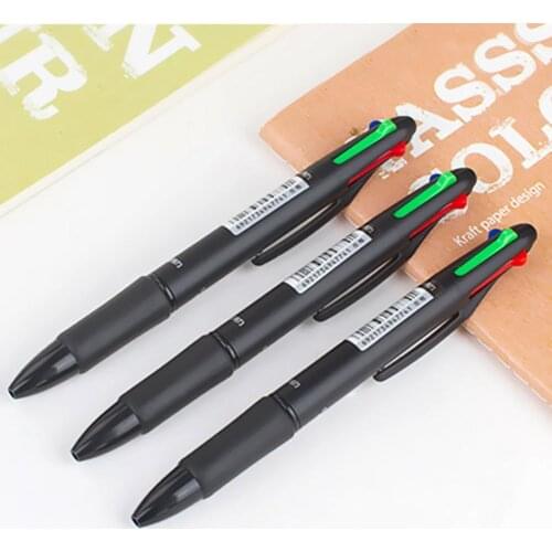 4-in-1 Multi-color Push-type Retractable Ball-point Pen School Multi-function Ball-point Pen Suitable For Student Office Staff