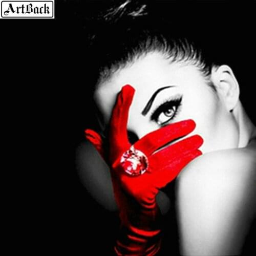 5d diy diamond painting sexy woman portrait home decor full square cross stitch kit 3d round mosaic sticker