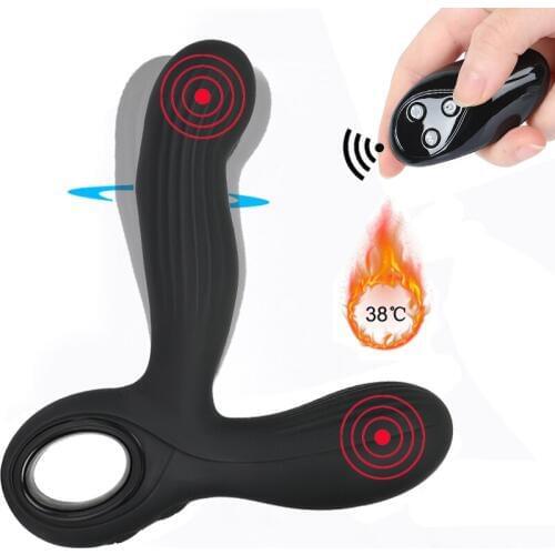 Wireless Remote Heating Rotating Anal Vibrator 10 Mode Vibration G-Spot Stimulator Butt Plug Sex Vibrator Male Prostate Massager