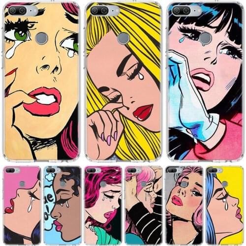 Crying Comic Girl Art Phone Case for Huawei Honor 10 9 Lite Y9 Y5 Y6 Y7 2019 8X 8A 8S 7A 7X 10i 20i Pro V30 Art Coque Capa