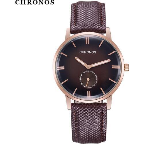 Chronos Men's Watch With Leather Strap