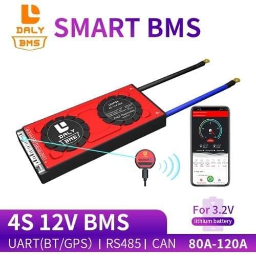 Daly BMS 4s LiFePO4 12v 80A 100A 18650 Bluetooth UART function Lithium battery smart BMS with balanc