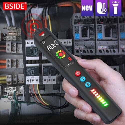 BSIDE Intelligent Voltage detector Multimeter Tester Non-contact Adjustable sensitivity electric test pencil Live wire indicator