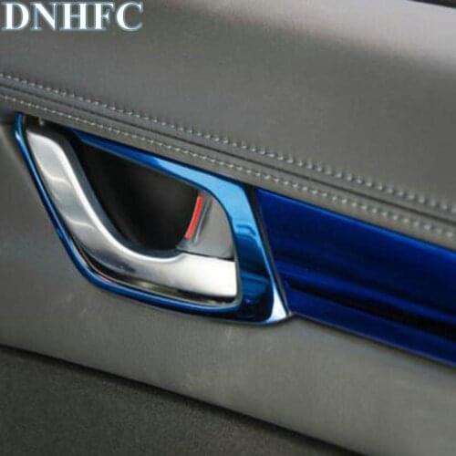 DNHFC 8PC/SET Interior Door Bowl Handle Cover Inter Panel Frame Stickers Trims For Mazda CX-5 CX5 2017 2018