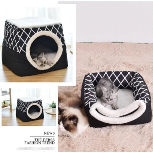 Cat House Bed Multi-functional Universal Closed Space Capsule Cat Puppy Villa kennel Warm Soft Teddy Pet Nest Pad Mat Supplies