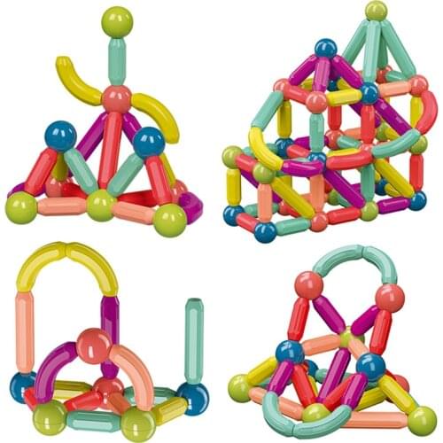 Big Magnetic Blocks for Kids Babies Montessori Toys over 2 Years Stacking Construction Bricks Bar DIY Toy for Boy Girl Xmas Gift