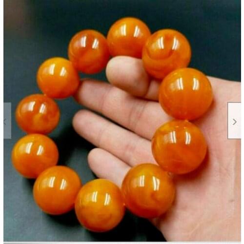 Hot selling natural Baltic Amber beautiful old beeswax Ball Bracelet 20mm