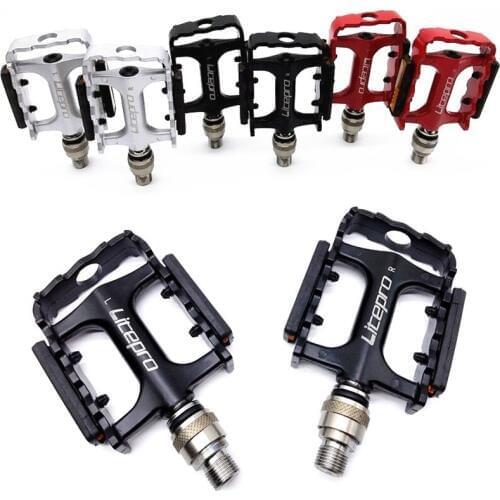 LITEPRO Bicycle Quick Release Pedal Brompton Pedals Folding Bike Pedal Titanium Axis Bicycle Bearing Pedals Bike Parts