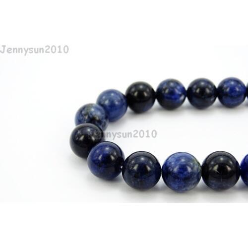 Natural Sodalite 14mm Gems stones Round Ball Loose Spacer Beads 15'' 5 Strands/ Pack