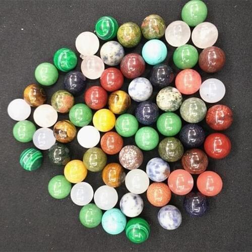 25pcs nature semi precious stone round ball No hole assorted gem stone top beads collections turquoisee rose quartzs jadee onyx
