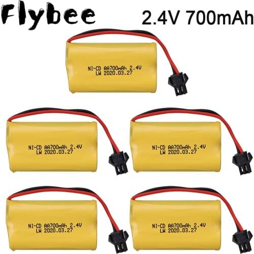 2.4V 700mAh AA NICD battery For Remote control car truck tank boat Robot gun Toys battery parts 2.4V Rechargeable Battery pack