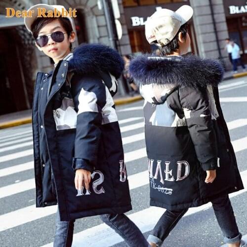 -30 Degrees clothing big Children winter down jacket 2021 Thick warm parka Kids coat boys Outerwear snowsuit clothes 6 12 18 Yrs