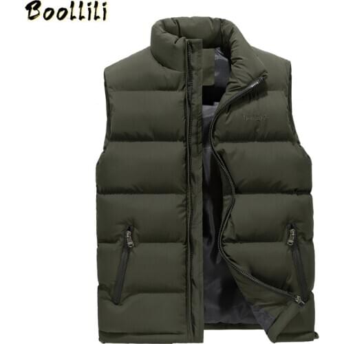 Boollili Autumn Winter Vest Men Down Cotton Waist Coat Parka Sleeveless Jacket Chalecos Para Hombre Parkas Hombre