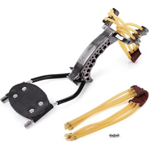 Outdoors Powerful Slingshot Stainless Steel Slingshot Catapult Hunter Wrist Support Slingshot Outdoor Hunt Hike Bow Catapult Hu