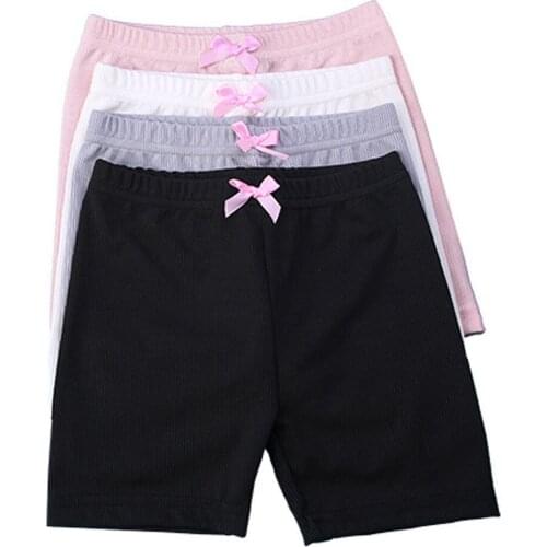 TELOTUNY Shorts 4PC Toddler Children Baby Girls Solid Bow Safety Pants Shorts Underwear Cotton Casual Anti-exhaust Leggings