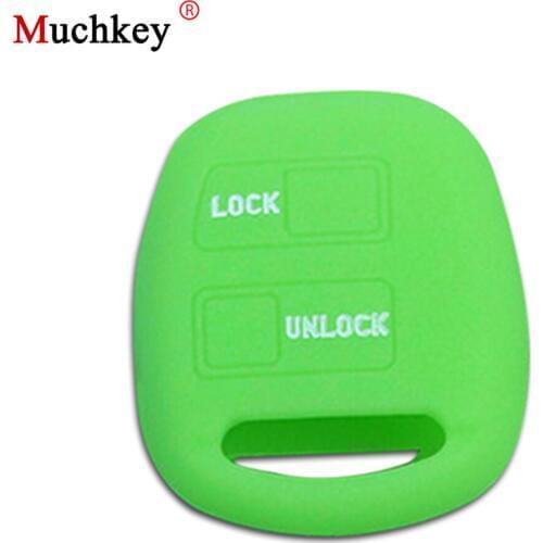 Silicone Remote Key Cover For TOYOTA Camry Corolla Rav4 Prado LS400 Holder Key Case Protection 2 Button Black Car Styling 1pc