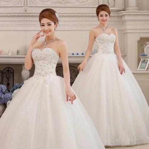 Wedding Dress Large Size Strapless Diamond Wedding Dress Slim Slimming Dress Princess Embroidery Bridal Wedding Dress