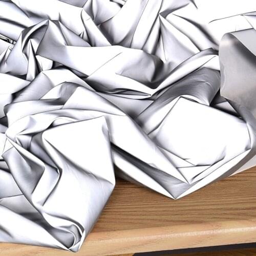 140cm*100cm Reflective luminous/gray silver safety warning creative reflective cloth fashion designer windbreaker suit fabric