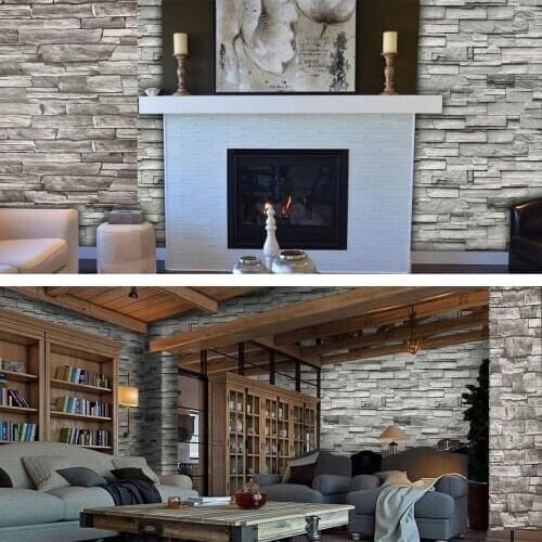 Vinyl Wallpaper Self-Adhesive Wallpaper 3D Wallpaper Stone Paper Stacked Stone Peel and Stick Wallpaper Vinyl Wall Decal