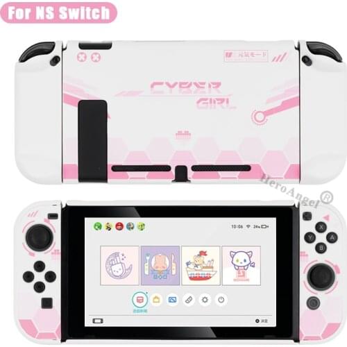 Pink Girly Mecha Warrior Protective Cover Split Shell Game Console Housing Case Box For Nintendo Switch NS Accessories