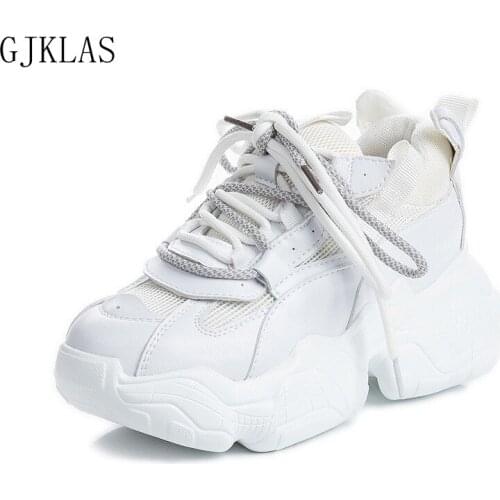 Platform Wedges Shoes for Women Sneakers Casuales Mesh Breathable High Heel Sport Shoes Woman Fashion Comfy Chunky Sneakers