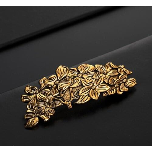Myshape Women Headwear Barrettes Flower Hairpin Hair Clips Headdress Alloy Hair Holder Vintage Jewelry Wedding Bride Accessories