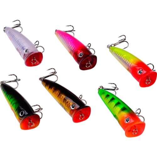 1pcs Laser Floating Popper Fishing Lure 7.5cm 10.5g Artificial Hard Bait Crankbait Wobbler High Carbon Steel Hook Fishing Tackle