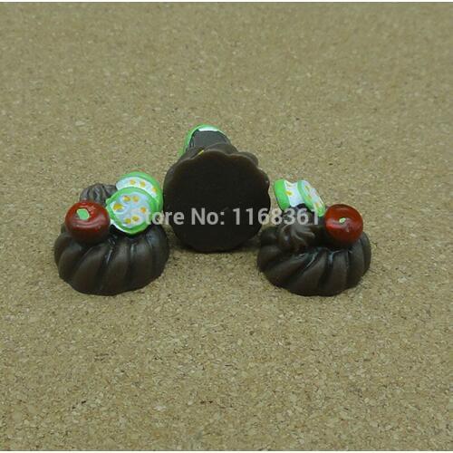 1pcs/lot resin flat back brown Lemon cake 15mm Cabochons Scrapbooking Hair Bow Center Card Frame Making Craft DIY B003-5
