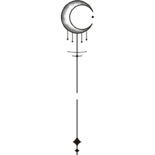 120MM×60MM Simple Line Chest Back Totem Simulation Tattoo Waterproof Tattoo Sticker