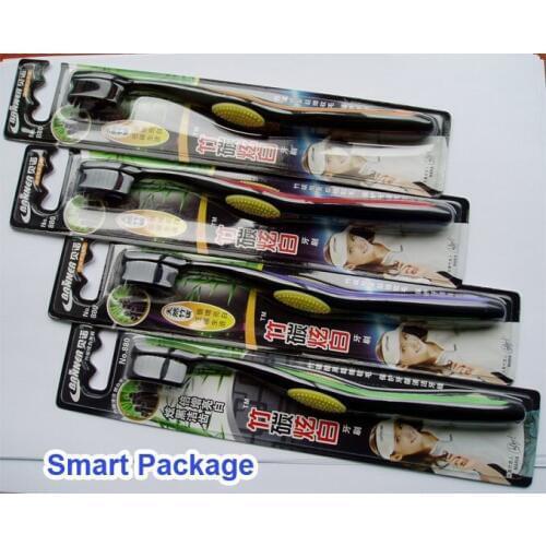 2 pcs Oral hygiene Bamboo Charcoal Bamboo Toothbrush 360 degree Tooth brush Massage and anti-slip ToothBrush