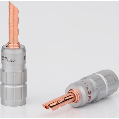 8Pcs BA1424 Hi End Audio Copper Plated Banana BFA Z-Type Plug Speaker Cable Wire Connector