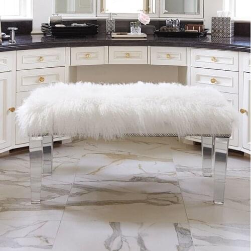 Bed Side Bench Acrylic Furniture Legs Ottoman Foot Rest Stool Bench