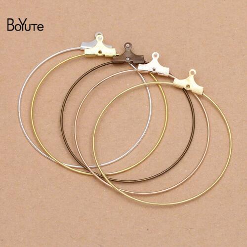 BoYuTe (50 Pieces/Lot) 40MM Metal Brass Earring Hoop Accessories Diy Handmade Jewelry Findings Components