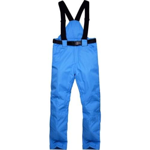 New Winter Solid Warm Snow Snowboard Trousers With Shoulder Straps Waterproof Windbreak Colorful Women Man Outdoor Ski Pant