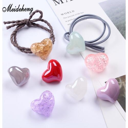 Acrylic Jelly Cracked Heart UV DIY beads for Jewelry Making Bracelet Pendant Necklace Hair Ornament Accessories Womens Gifts