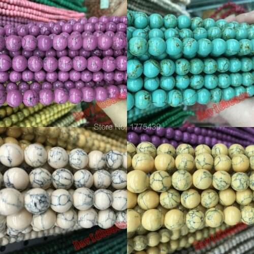Free Shipping Imitation Turquoises Loose Stone Jewelry Beads 6MM 8MM 10MM 12MM For Jewelry Making diy beads