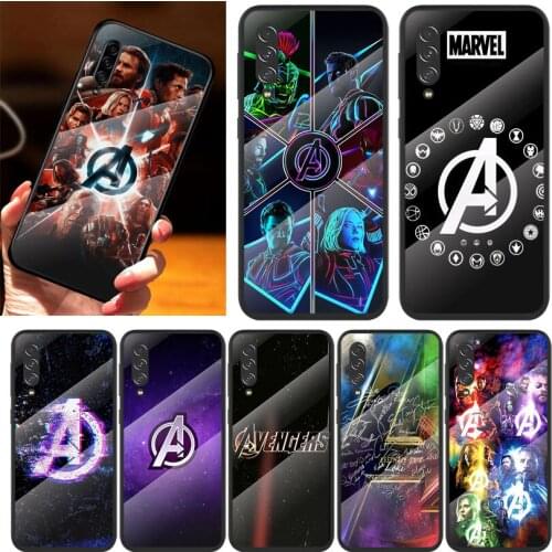 Marvel Avenger A For Samsung Note 20 10 9 8 Ultra Lite Plus 5G A70 A50 A40 A30 A20 A10 Tempered Glass Phone Case