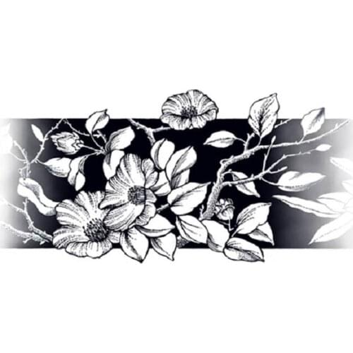 160MM×90MM black sexy sakura Japanese style tattoo stickers waterproof female long-lasting arm ring