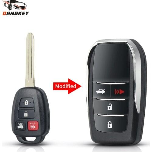 Dandkey 3+1 Buttons Replacement Modified Flip Remote Car Key Shell For Toyota Prius RAV4 Camry Camry Corolla Sequoia Toy43 Blade