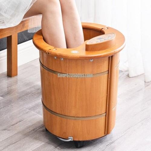 Wooden Foot Basin Electric Massage Household Automatic Heating Constant Temperature Foot Bath Barrel