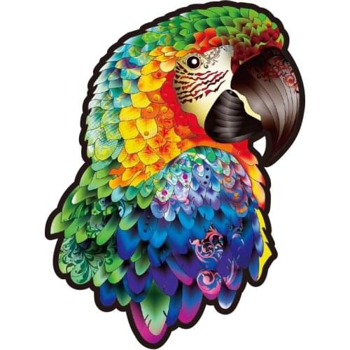 Wooden Jigsaw Puzzle Parrot Animal Shapes Wooden Puzzles For Adults Children Educational Toys 3D Wood DIY Puzzle Crafts Gifts