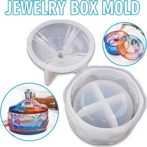 Jewelry Box Mold Trinket Box Epoxy Resin Silicone Molds With Lid For DIY Jewelry Storage Holder Gift Box Tools Accessories