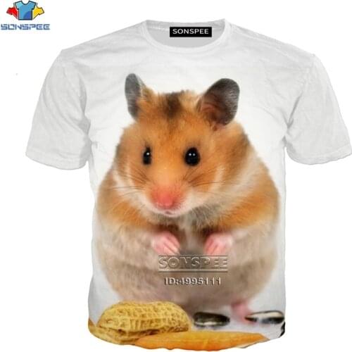 Animal Hamster Eating Pirate 3D Print Mens T-Shirts Women Tshirt T shirt Casual Short sleeve Top Oversized Tee Shirt Streetwear