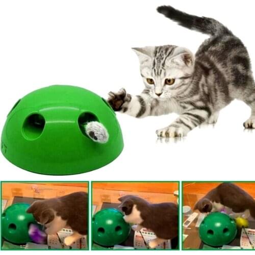 Mouse Cat Toy Battery Voice Capture Move Green Chasing 360 Degree Motion Interactive Game