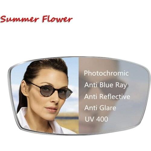 Eye Lens Photochromic Anti Blue Ray lentes hombre Black Lenses for Eyes Prescription 1.56 index 1.61 Thin 1.67 Degree Glass