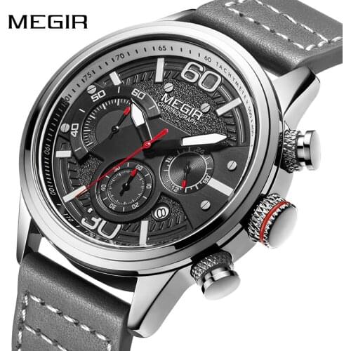 MEGIR Men Sport Watch Top Brand Luxury Waterproof Luminous Chronograph Quartz Army Military Watches Clock Men Relogio Masculino