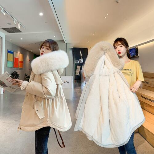New Cotton Thicken Warm Winter Jacket Coat Women Casual Long Parkas Winter Fur Lining Hooded Parka Mujer Coats